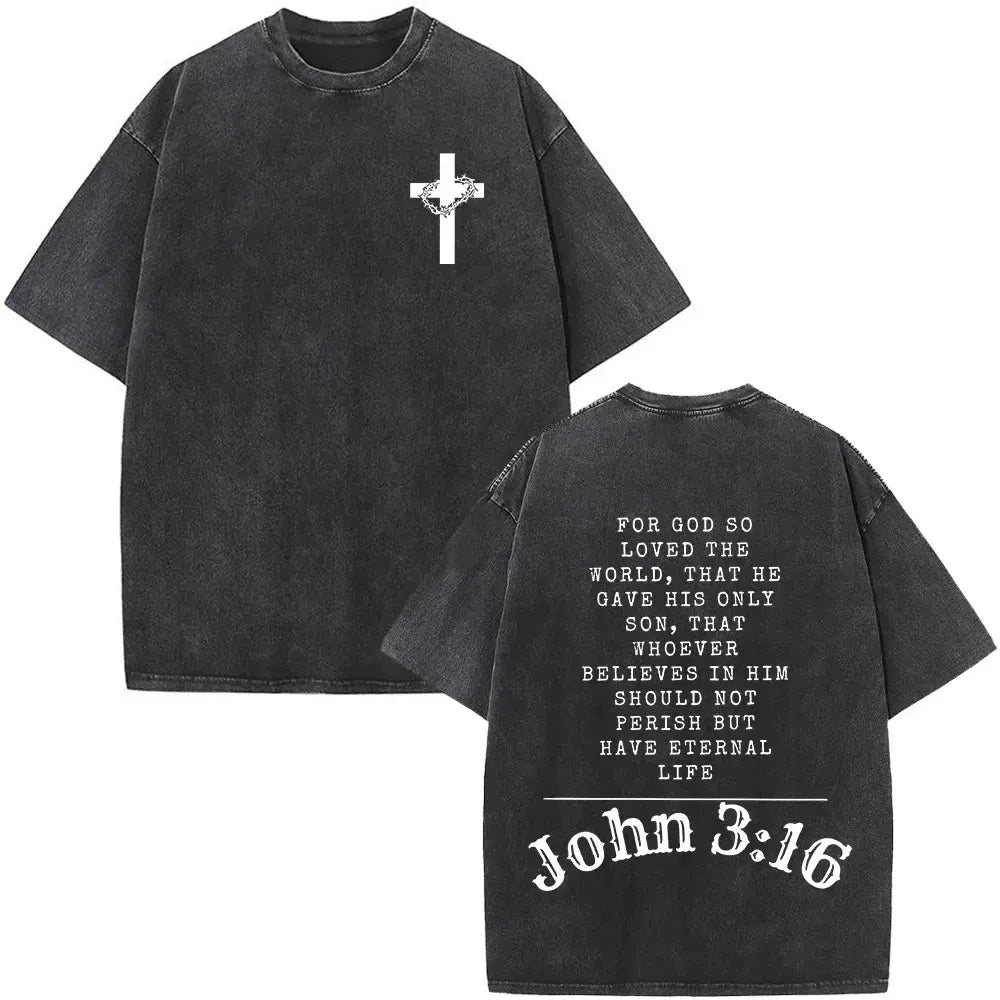 Jesus Faith Overcomes Fear Washed T-Shirt