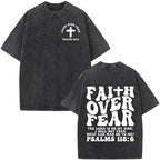 Jesus Faith Overcomes Fear Washed T-Shirt