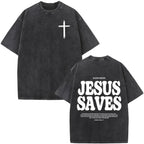 Jesus Faith Overcomes Fear Washed T-Shirt